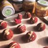 Felafel di barbabietola e arachidi con salsa alla tahin