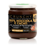 Crema spalmabile vegan crunchy con 50% nocciola, cacao e zucchero di fiori di cocco