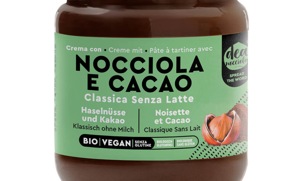 Crema spalmabile vegan con nocciola e cacao