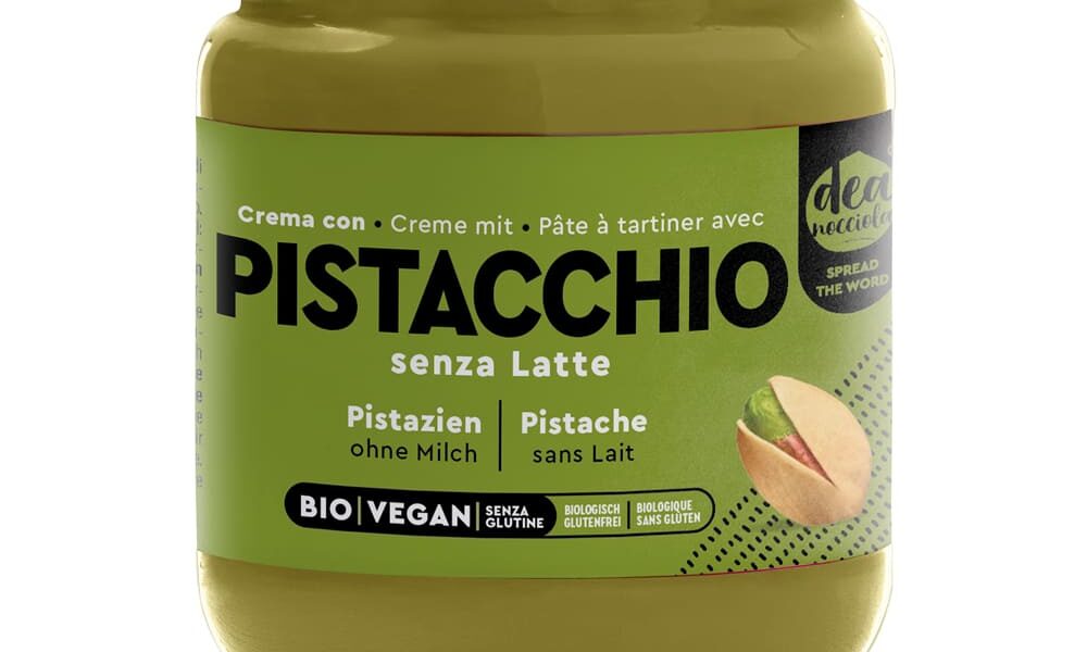 vasetto di crema al pistacchio senza latte