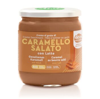 vasetto di crema di caramello salato con latte