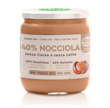 vasetto di crema con nocciole 40% senza cacao (crema chiara)